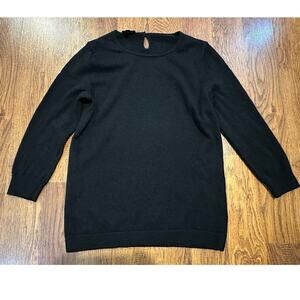 Talbots Women’s Pure Cashmere Crew Neck Sweater Black Size Medium Imperfection